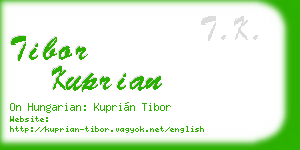 tibor kuprian business card